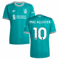 Alexis Mac Allister 10 Liverpool 2025-26 Third Match Jersey – Aqua