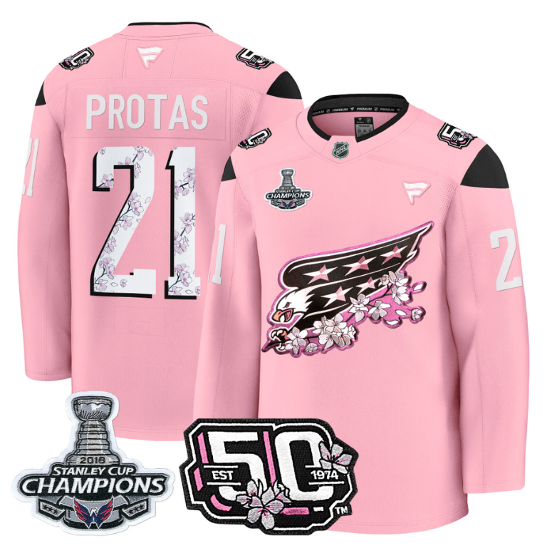 Aliaksei Protas Jersey #21 Washington Capitals 50th 2018 Stanley Cup Champions Patch