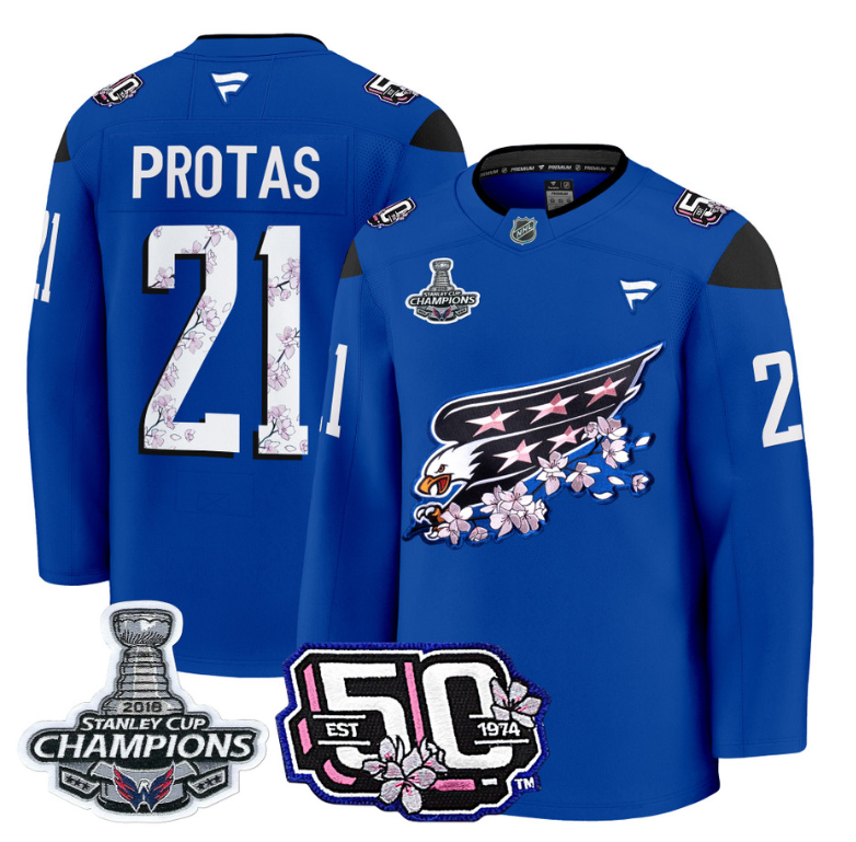 Aliaksei Protas Jersey #21 Washington Capitals 50th 2018 Stanley Cup Champions Patch