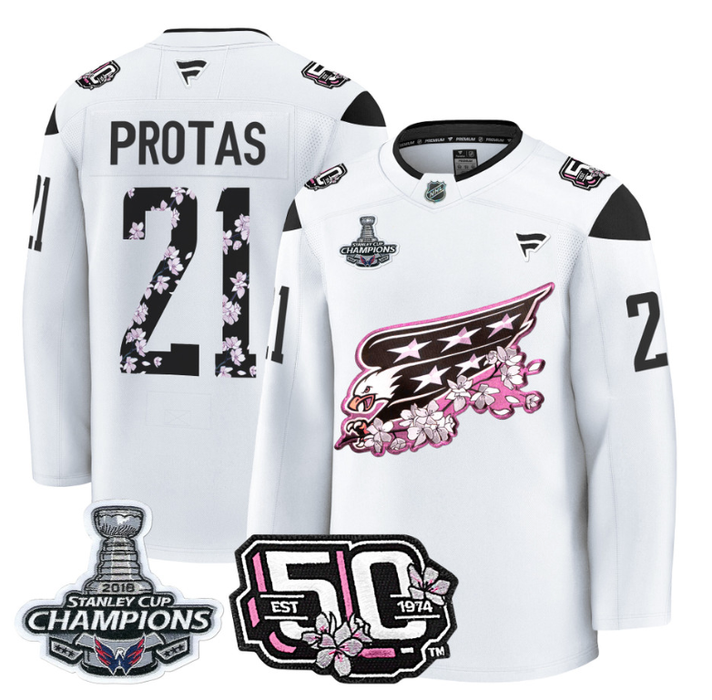 Aliaksei Protas Jersey #21 Washington Capitals 50th 2018 Stanley Cup Champions Patch
