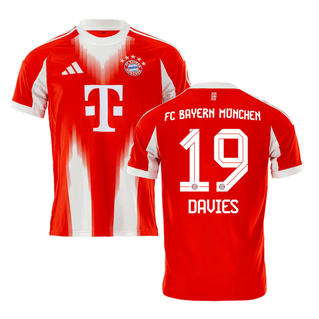 Alphonso Davies 19 Bayern Munich 2025-26 Home Jersey – Red