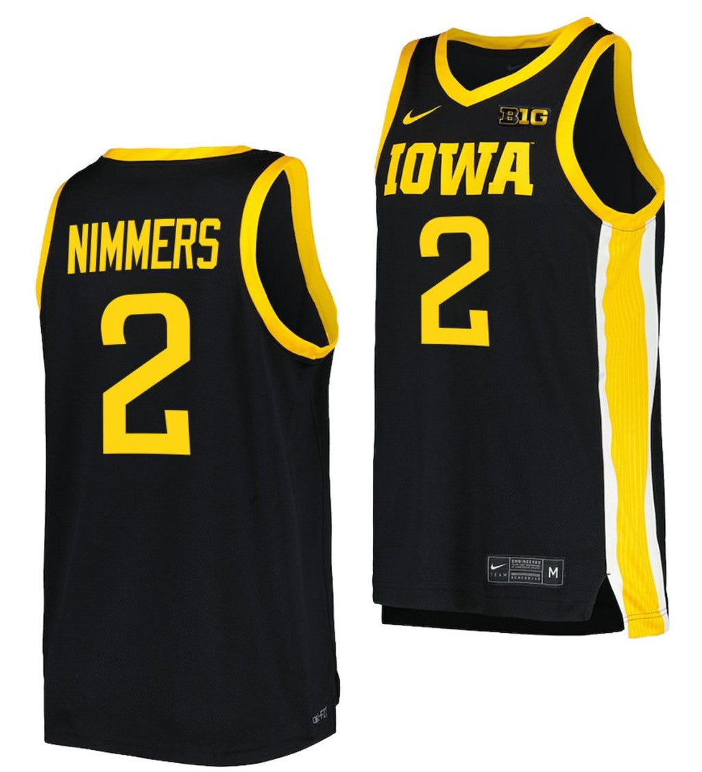 Amarion Nimmers Jersey Iowa Hawkeyes College Basketball Black #2