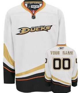 Anaheim Ducks Customized White Jersey Stitched