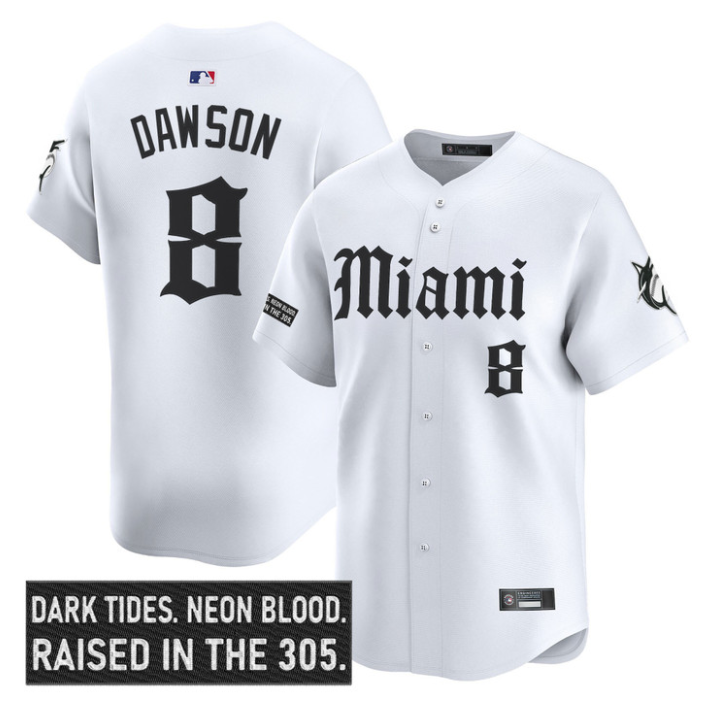 Andre Dawson Jersey #8 Miami Marlins Gothic Vice Edition Stitched
