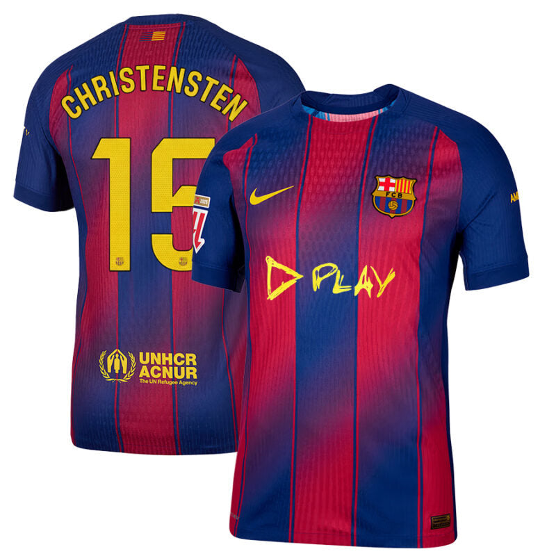 Andreas Christensen #15 FC Barcelona x Ed Sheeran 2025-26 Home Match Jersey – Red blue