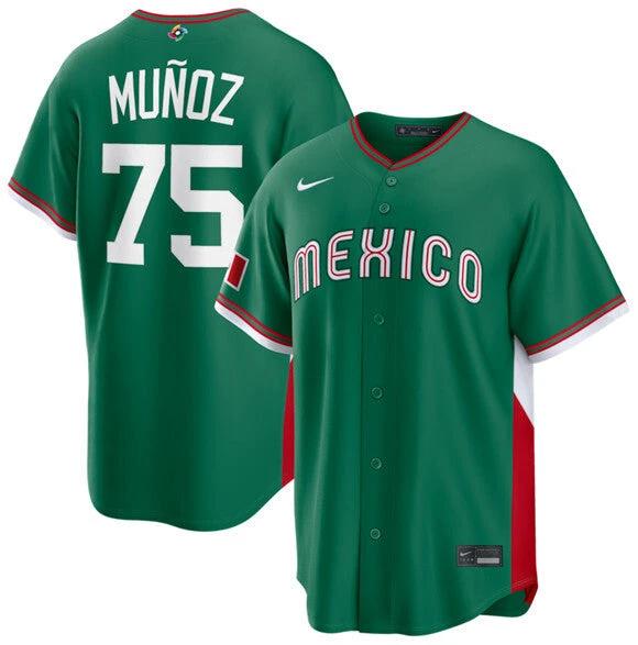 Andrés Muñoz Jersey #75 Mexico Team 2026 World Baseball Classic Stitched Green