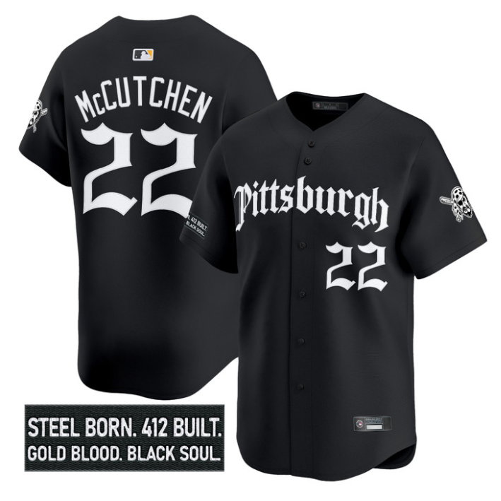Andrew McCutchen Jersey #22 Pittsburgh Pirates Gothic Steel City Stitched