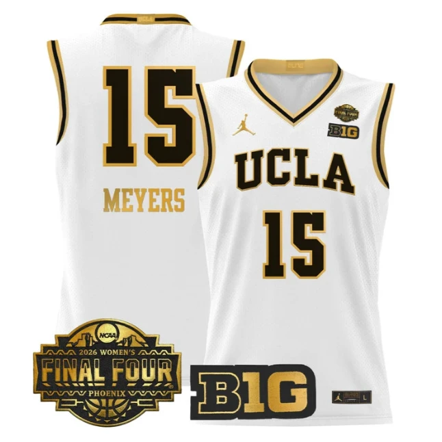 Ann Meyers Jersey #15 UCLA Bruins 2026 Final Four Patch Stitched White Gold