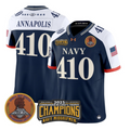 Annapolis Jersey #410 Navy Midshipmen 2025 Trophy Champions Stitched Navy Alternate
