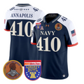 Annapolis Jersey #410 Navy Midshipmen 250th 2026 Liberty Bowl Stitched Navy Alternate
