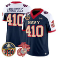 Annapolis Jersey #410 Navy Midshipmen USMC 250th Patch Stitched