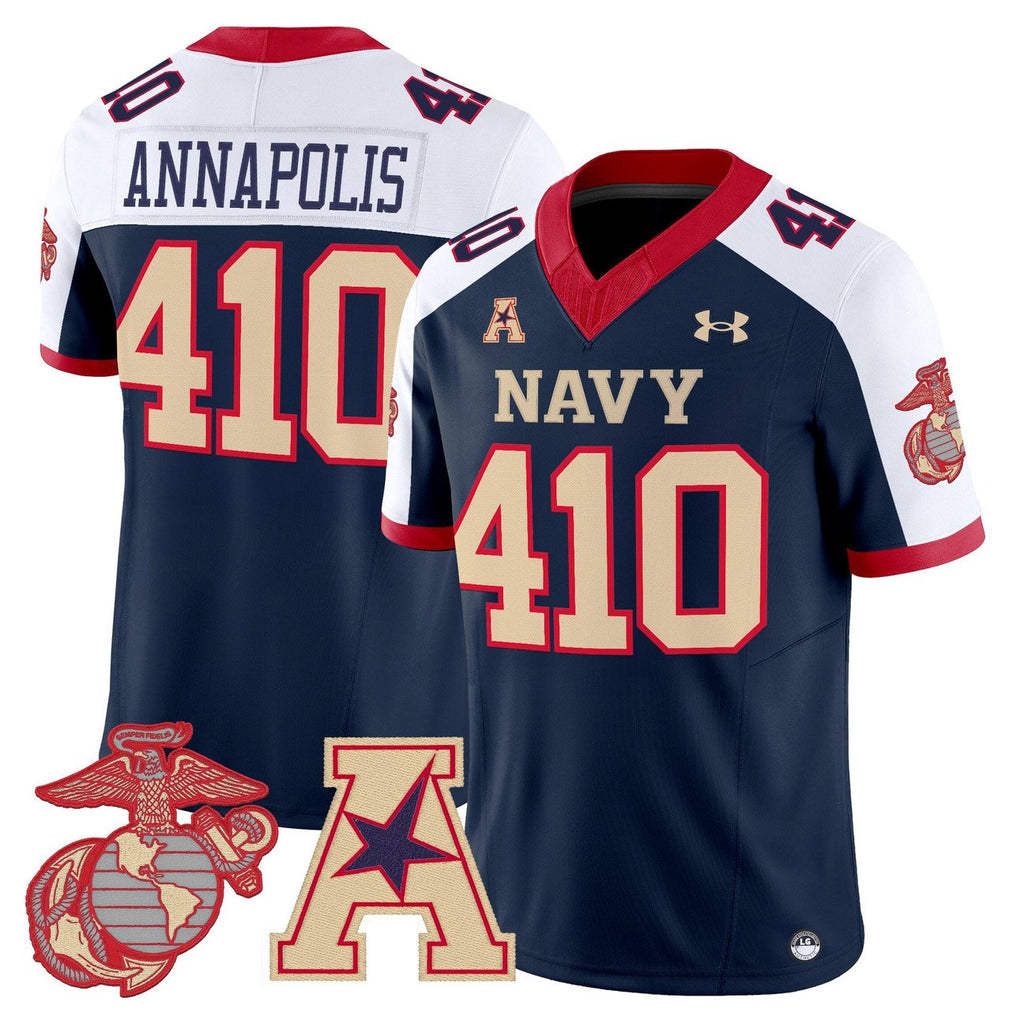 Annapolis Jersey #410 Navy Midshipmen Vapor USMC Premier Stitched