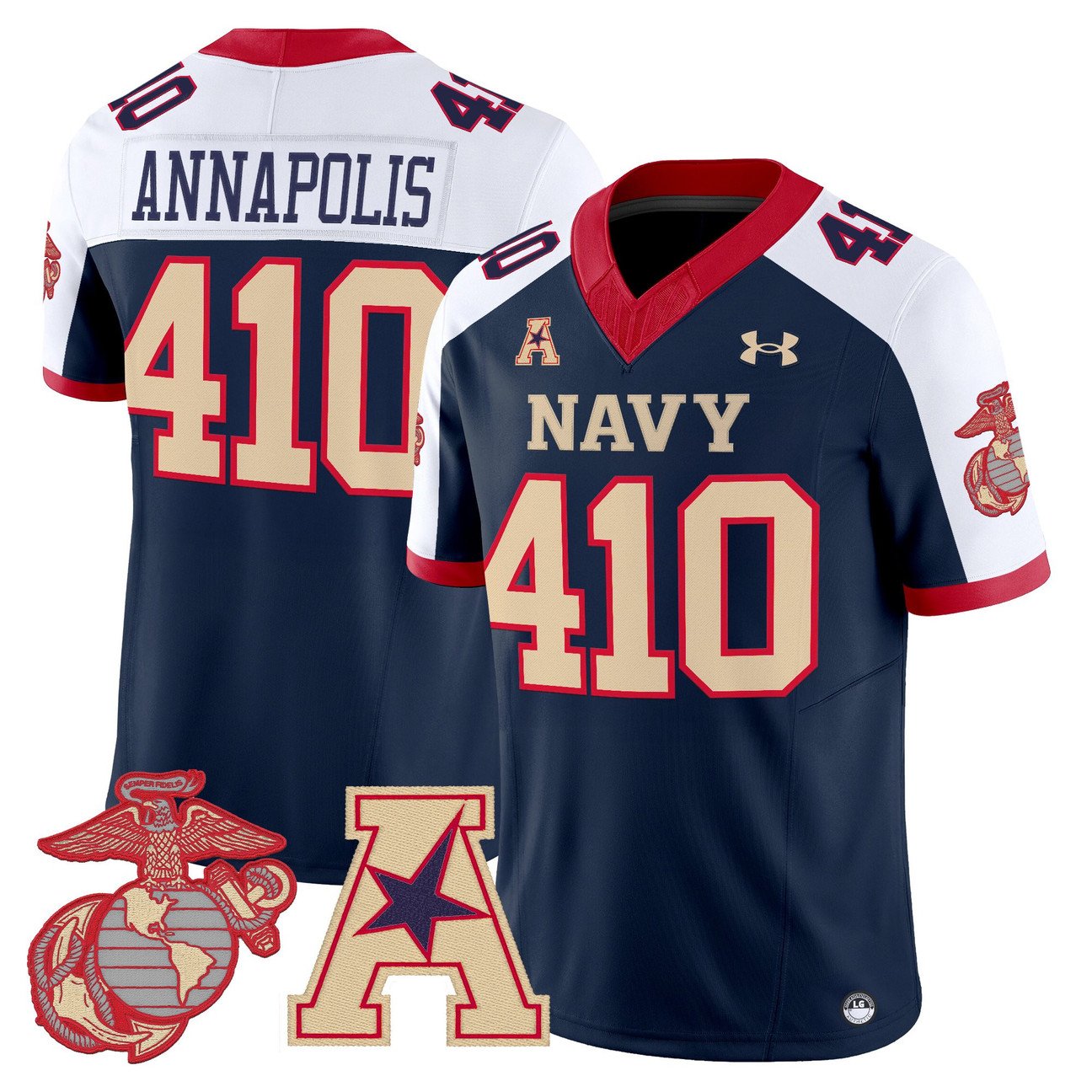 Annapolis Jersey #410 Navy Midshipmen Vapor USMC Premier Stitched