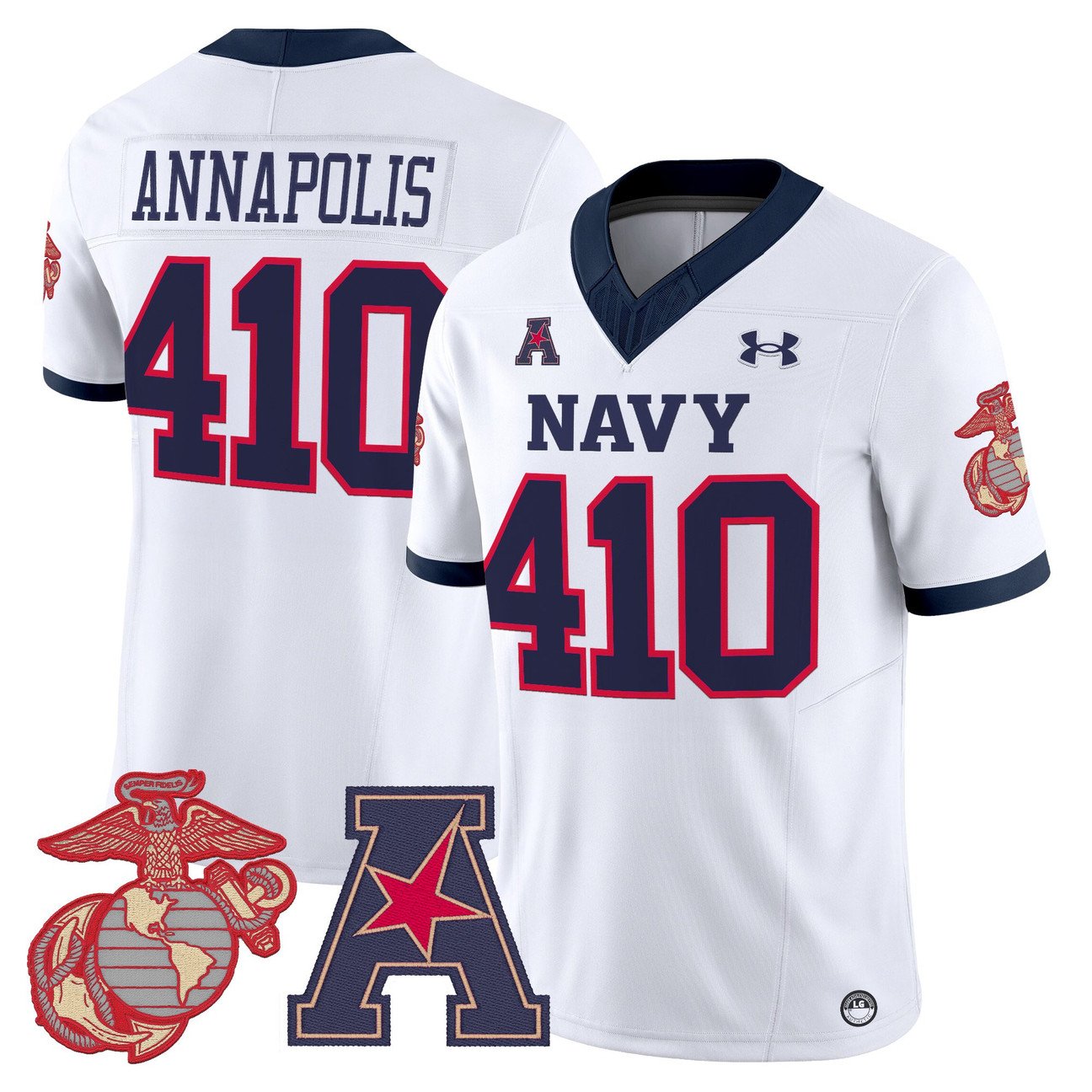 Annapolis Jersey #410 Navy Midshipmen Vapor USMC Premier Stitched