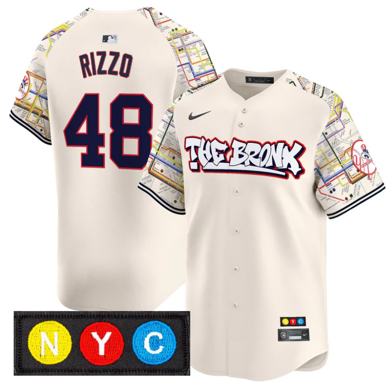 Anthony Rizzo Jersey #48 New York Yankees The Bronx Subway Style Premier Stitched