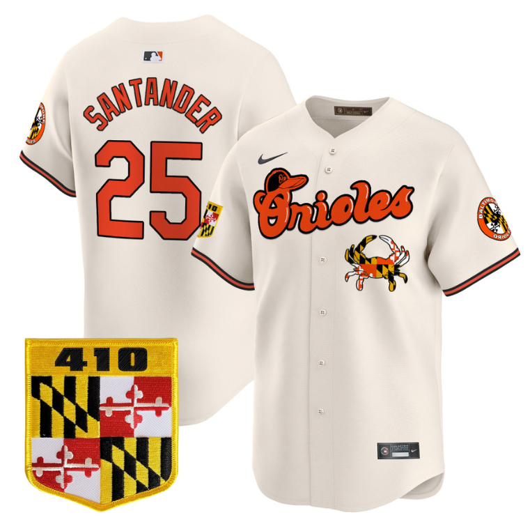 Anthony Santander Jersey #25 Baltimore Orioles 410 & Chesapeake Crab Patch Limited Stitched