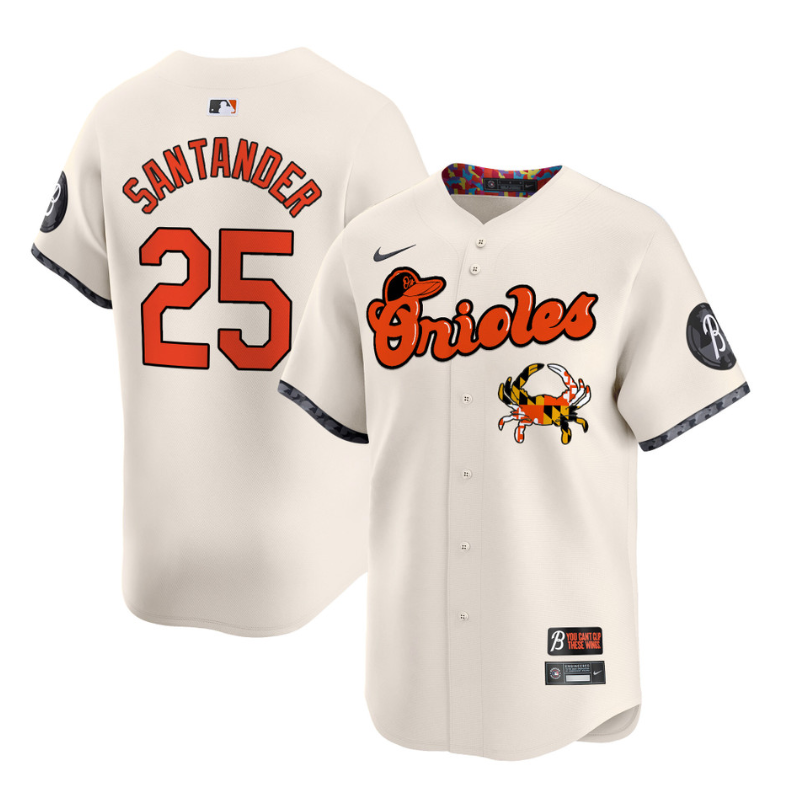 Anthony Santander Jersey #25 Baltimore Orioles 410 & Chesapeake Crab Patch Limited Stitched