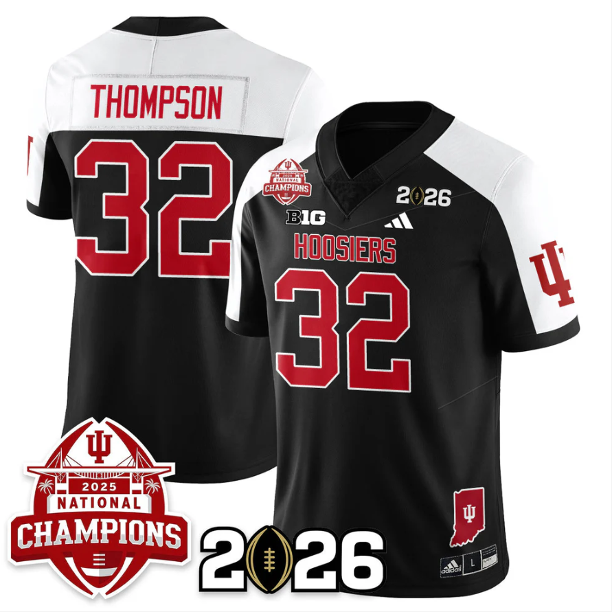 Anthony Thompson Jersey #32 Indiana Hoosiers 2025 National Champions V2 Stitched