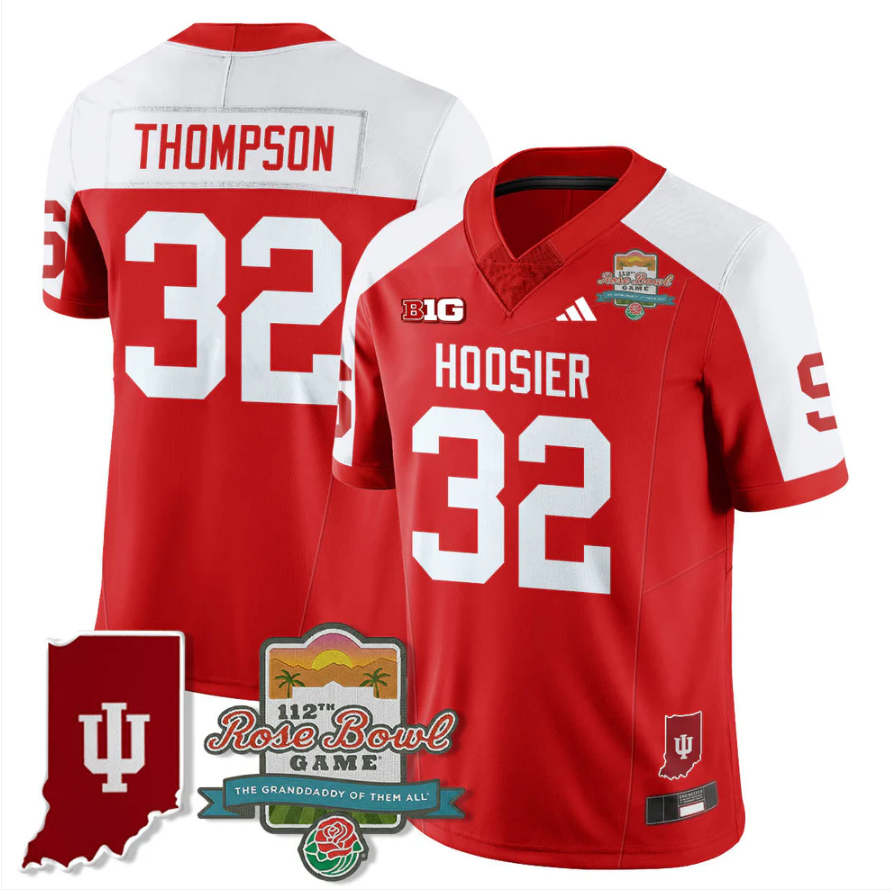 Anthony Thompson Jersey #32 Indiana Hoosiers Rose Bowl 112th Patch Stitched