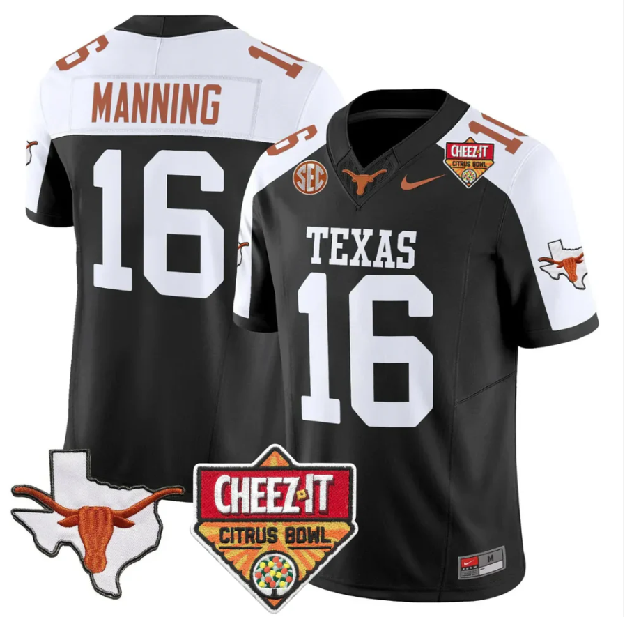 Arch Manning Jersey #16 Texas Longhorns 2025 State Map Citrus Bowl Stitched