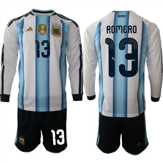 Argentina #13 ROMERO Jersey Long Sleeve National Team x World Cup 2026 Home White On Field Soccer