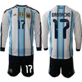 Argentina #17 GARNACHO Jersey Long Sleeve National Team x World Cup 2026 Home White On Field Soccer