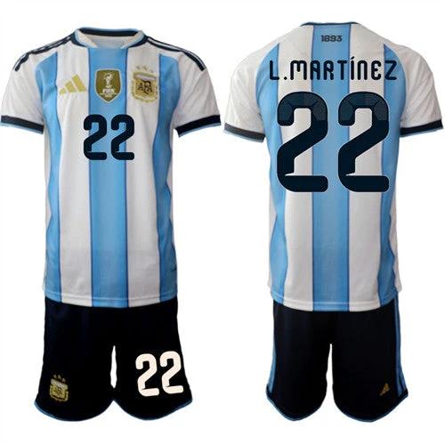 Argentina #22 L.MARTINEZ Jersey National Team x World Cup 2026 Home White On Field Soccer