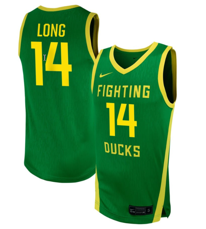 Ari Long Jersey #14 Oregon Ducks NIL Basketball Green