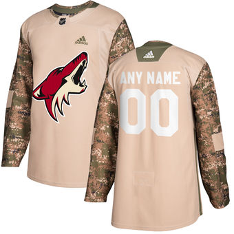 Arizona Coyotes Camo Veterans Day Custom Practice Jersey Stitched