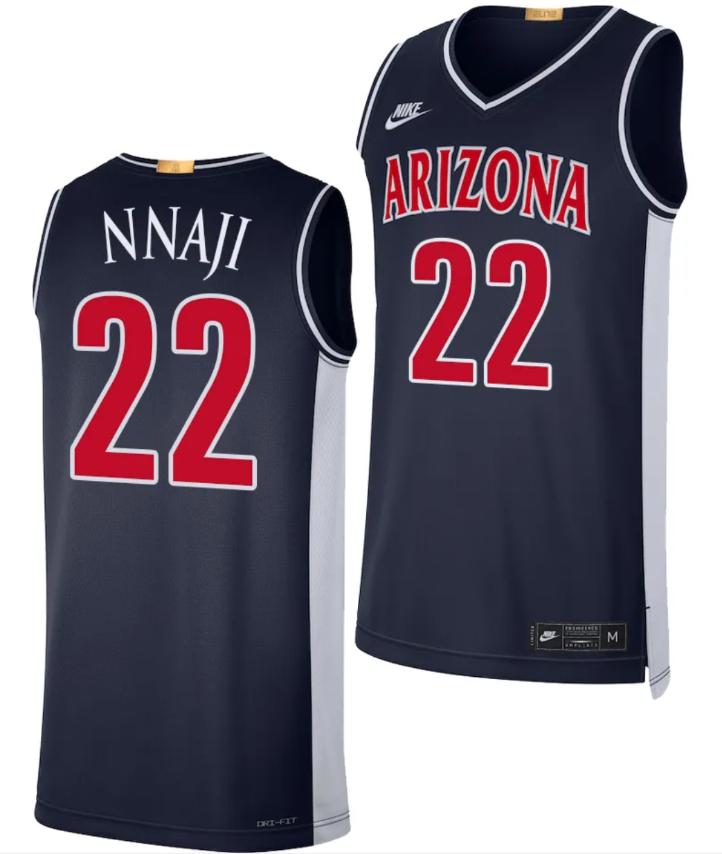 Arizona Wildcats Zeke Nnaji Jersey #22 Limited Retro Basketball 2023-24 Navy