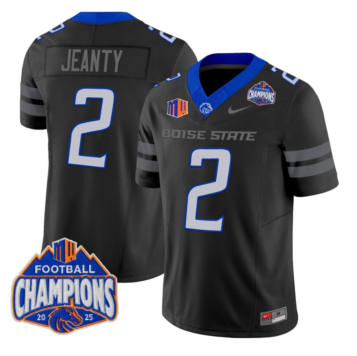 Ashton Jeanty Jersey #2 Boise State Broncos 2025 Mountain West Champions