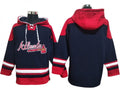 Atlanta Braves Navy Ageless Must-Have Lace-Up Pullover Hoodie