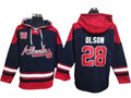 Atlanta Braves #28 Matt Olson Navy Ageless Must-Have Lace-Up Pullover Hoodie