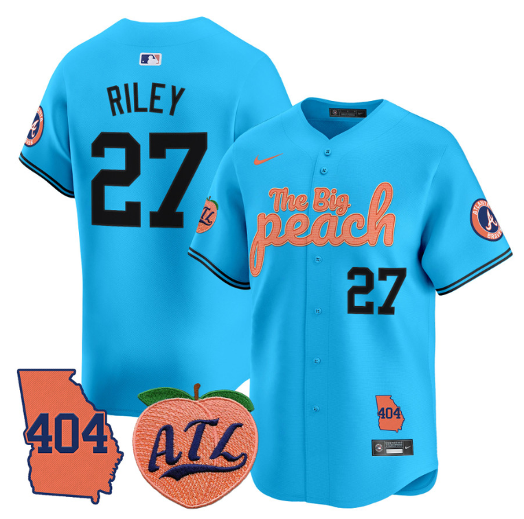 Austin Riley Jersey #27 Atlanta Braves 404 & The Big Peach Premier Limited Stitched