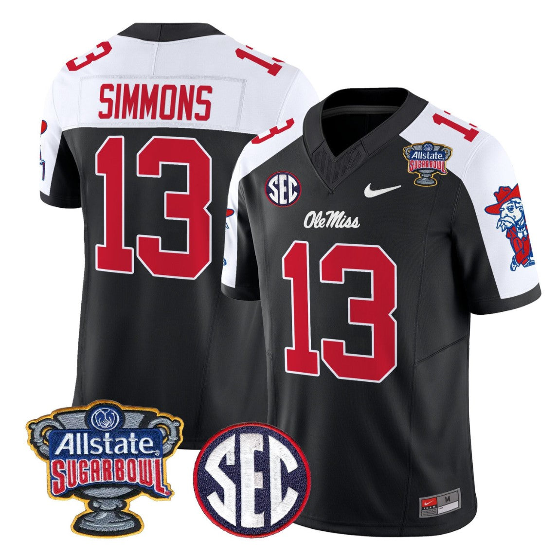 Austin Simmons Jersey #13 Ole Miss Rebels 2026 Sugar Bowl Stitched