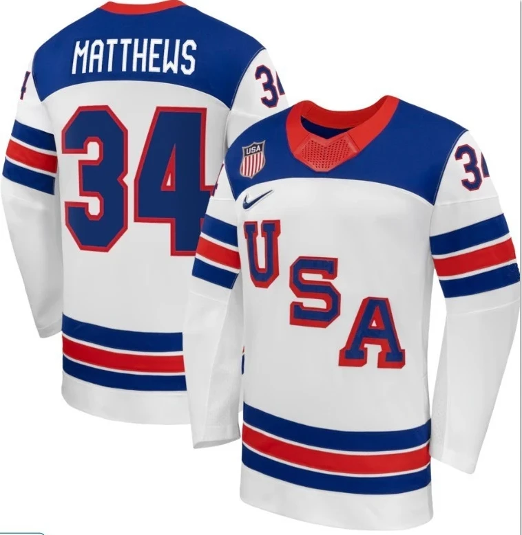 Auston Matthews Jersey Team USA Winter Olympics 2026 Hockey Premium STITCHED White