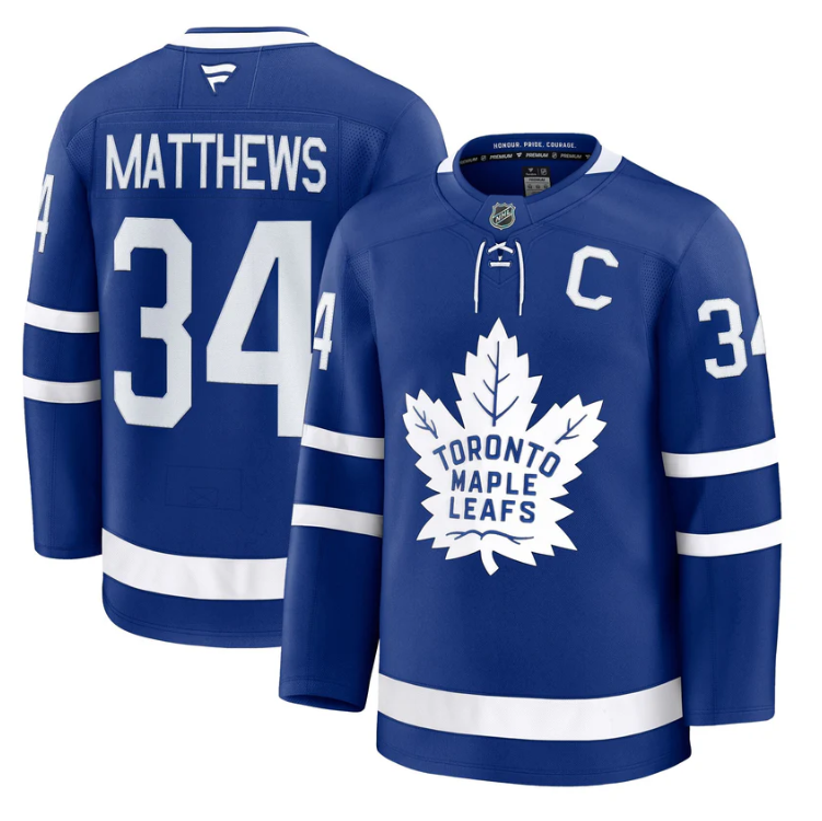 Auston Matthews Jersey #34 Toronto Maple Leafs Timeless Stitched 2025