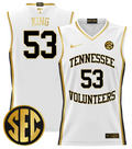 Bernard King Jersey #53 Tennessee Vols 2024 Lightweight Basketball White Gold