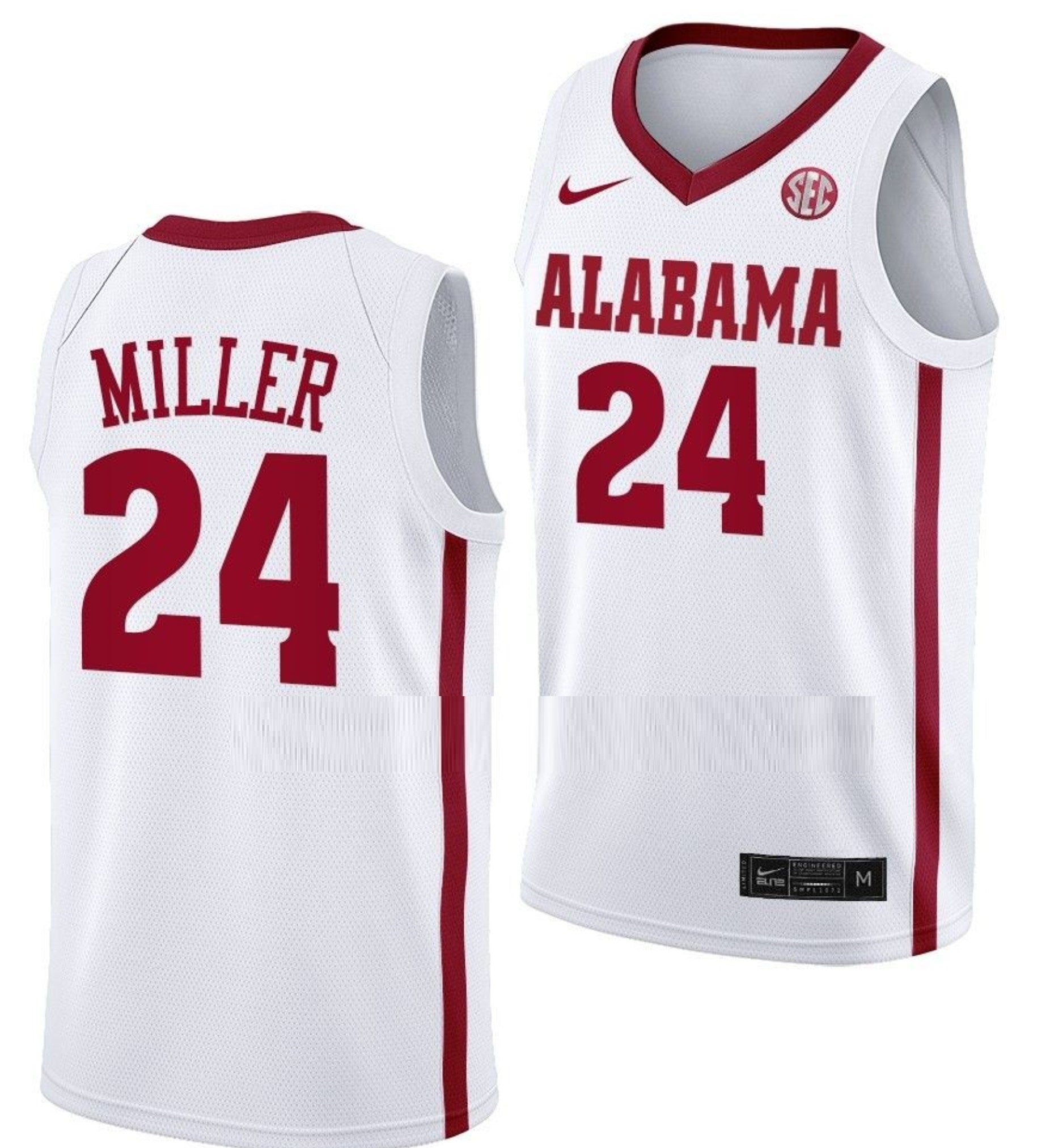 Brandon Miller Jersey Alabama Crimson Tide College Basketball White #24