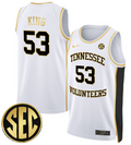 Bernard King Jersey #53 Tennessee Vols 2024 Swingman Basketball White Gold