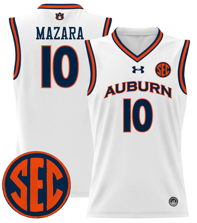 Baker Mazara Jersey #10 Auburn Tigers 2024 Lightweight Basketball White