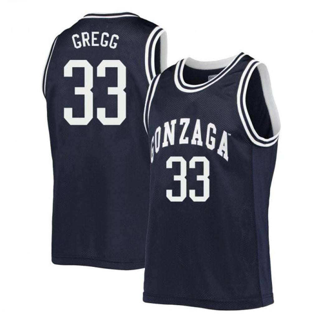 Ben Gregg Jersey Gonzaga Bulldogs College Basketball Navy #33