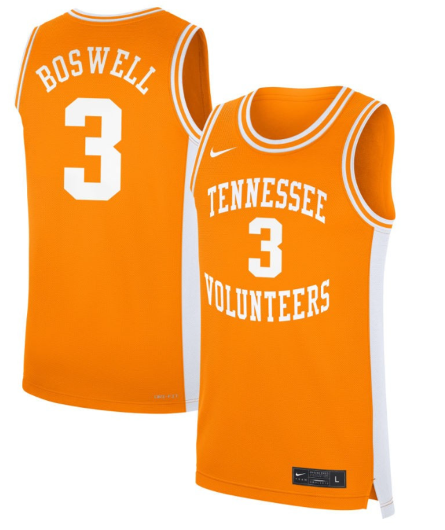 Bishop Boswell Jersey #3 Tennessee Volunteers Basketball NIL Orange