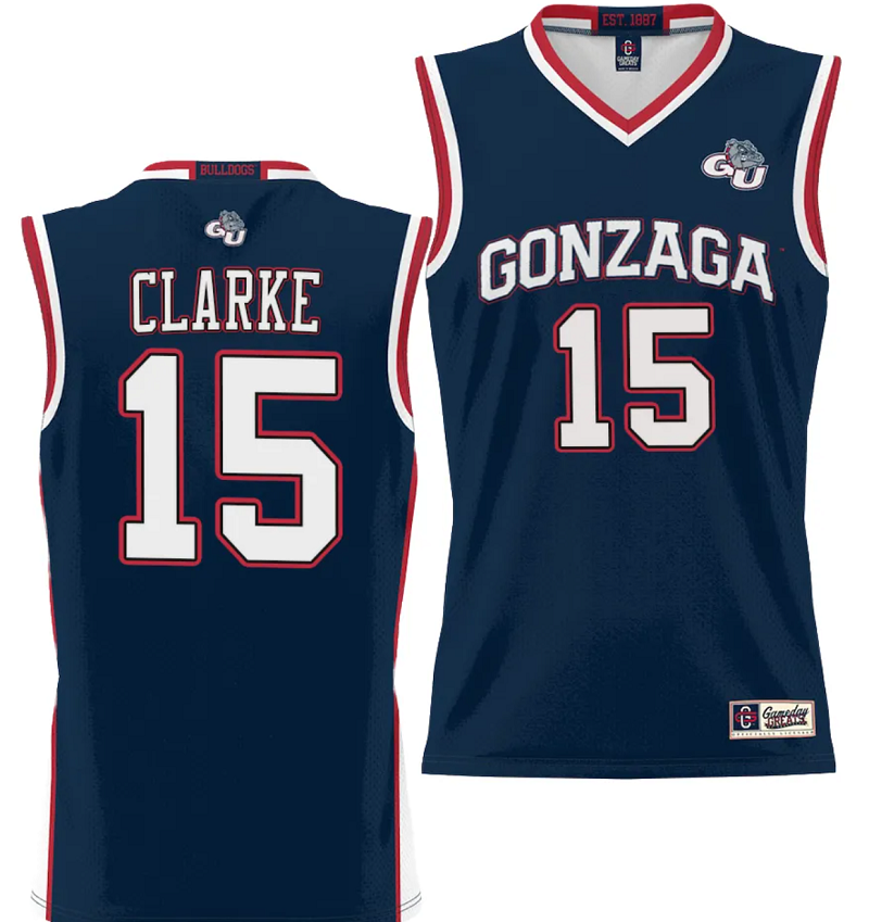 Brandon Clarke Jersey #15 Gonzaga Bulldogs NIL College Basketball Lightweight Black