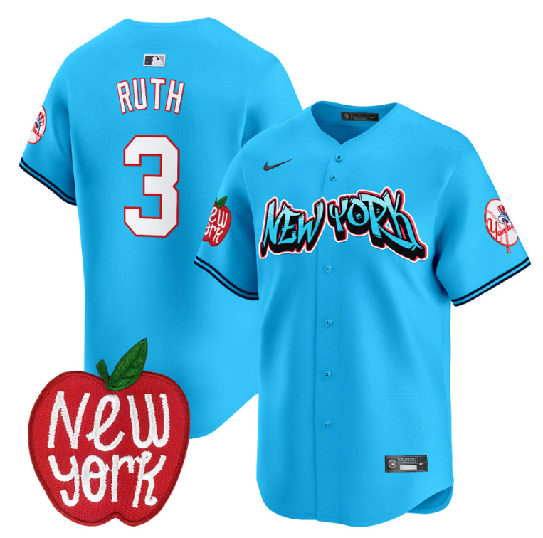 Babe Ruth Jersey #3 New York Yankees Apple Patch Vapor Premier Limited Stitched