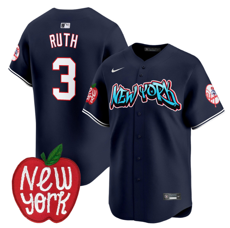 Babe Ruth Jersey #3 New York Yankees Apple Patch Vapor Premier Limited Stitched