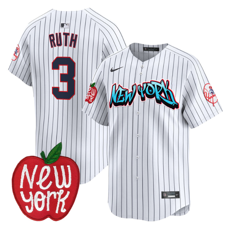 Babe Ruth Jersey #3 New York Yankees Apple Patch Vapor Premier Limited Stitched