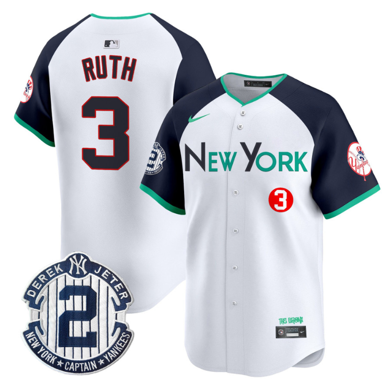 Babe Ruth Jersey #3 New York Yankees Apple Patch Vapor Premier Limited Stitched