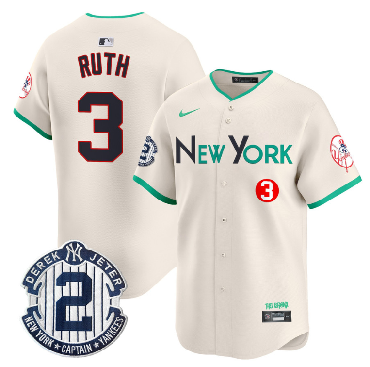 Babe Ruth Jersey #3 New York Yankees Apple Patch Vapor Premier Limited Stitched
