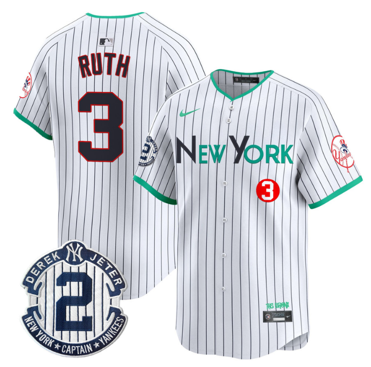 Babe Ruth Jersey #3 New York Yankees Apple Patch Vapor Premier Limited Stitched